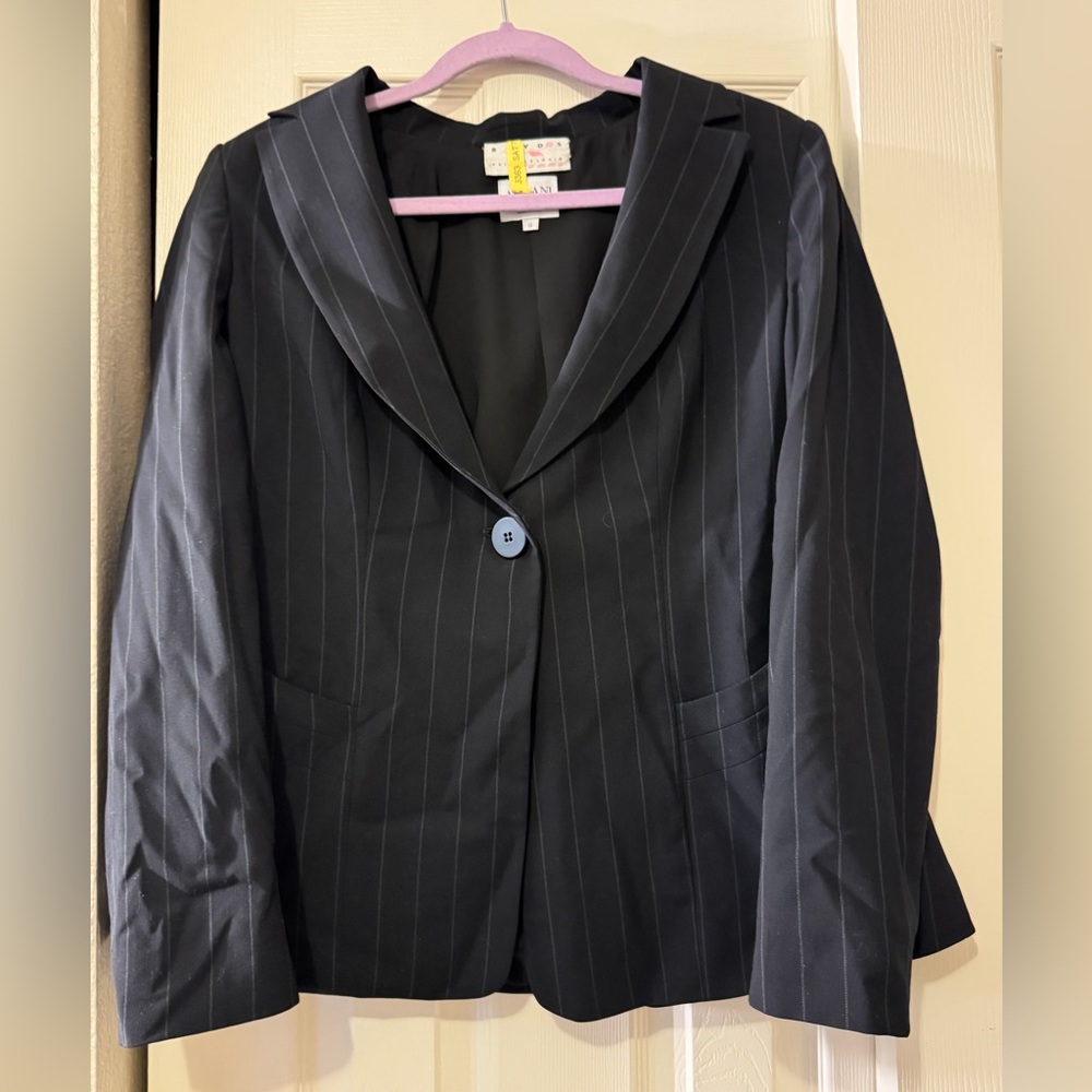 Armani Exchange Black Pinstripe Blazer